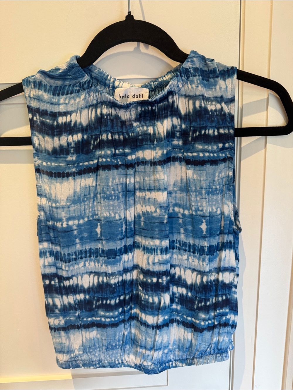 Bella Dahl Blue and White Tie-Dye Sleeveless Tank